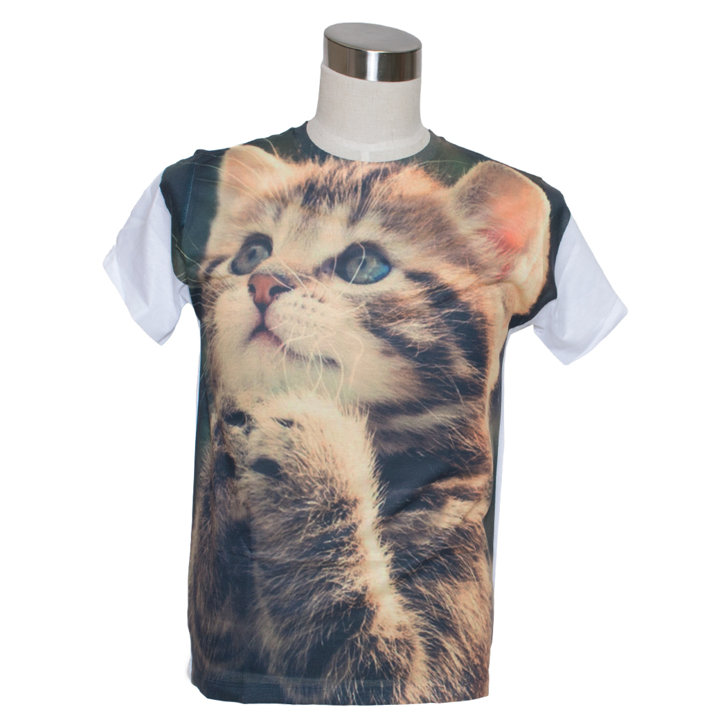 Gibgae プリントTシャツ Cat ネコ ggt-0134