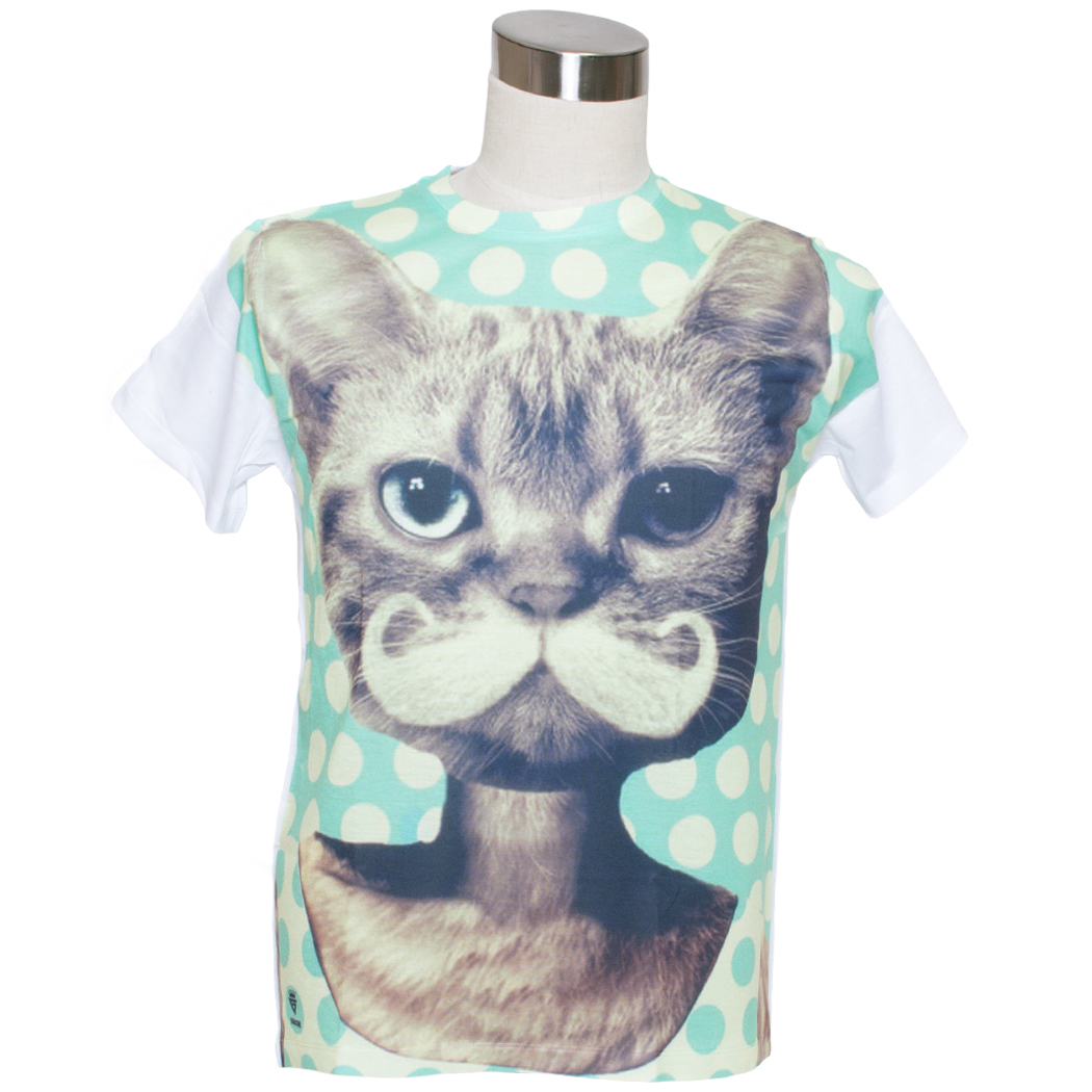 Gibgae プリントTシャツ Cat? ggt-0151