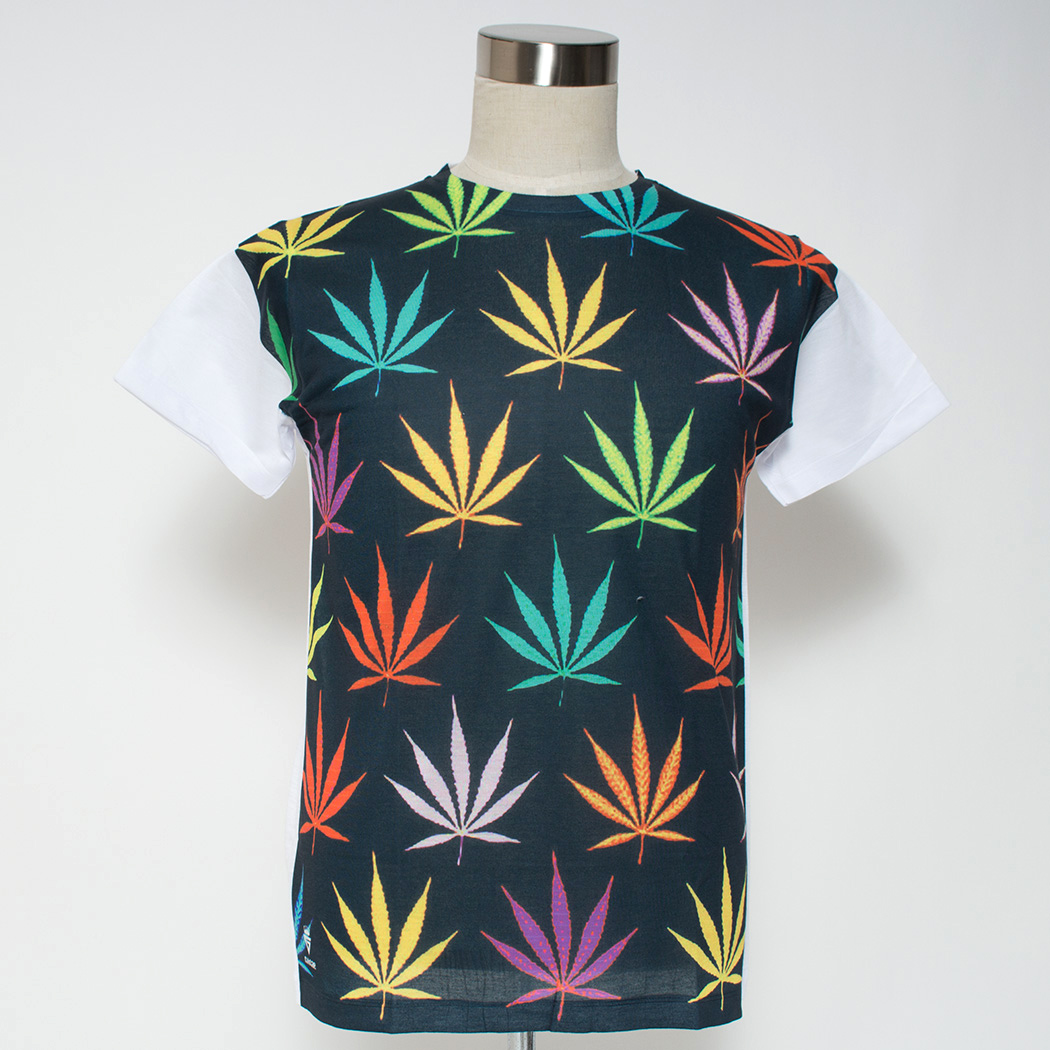 Gibage プリントTシャツ colorful hemp ggt-0193