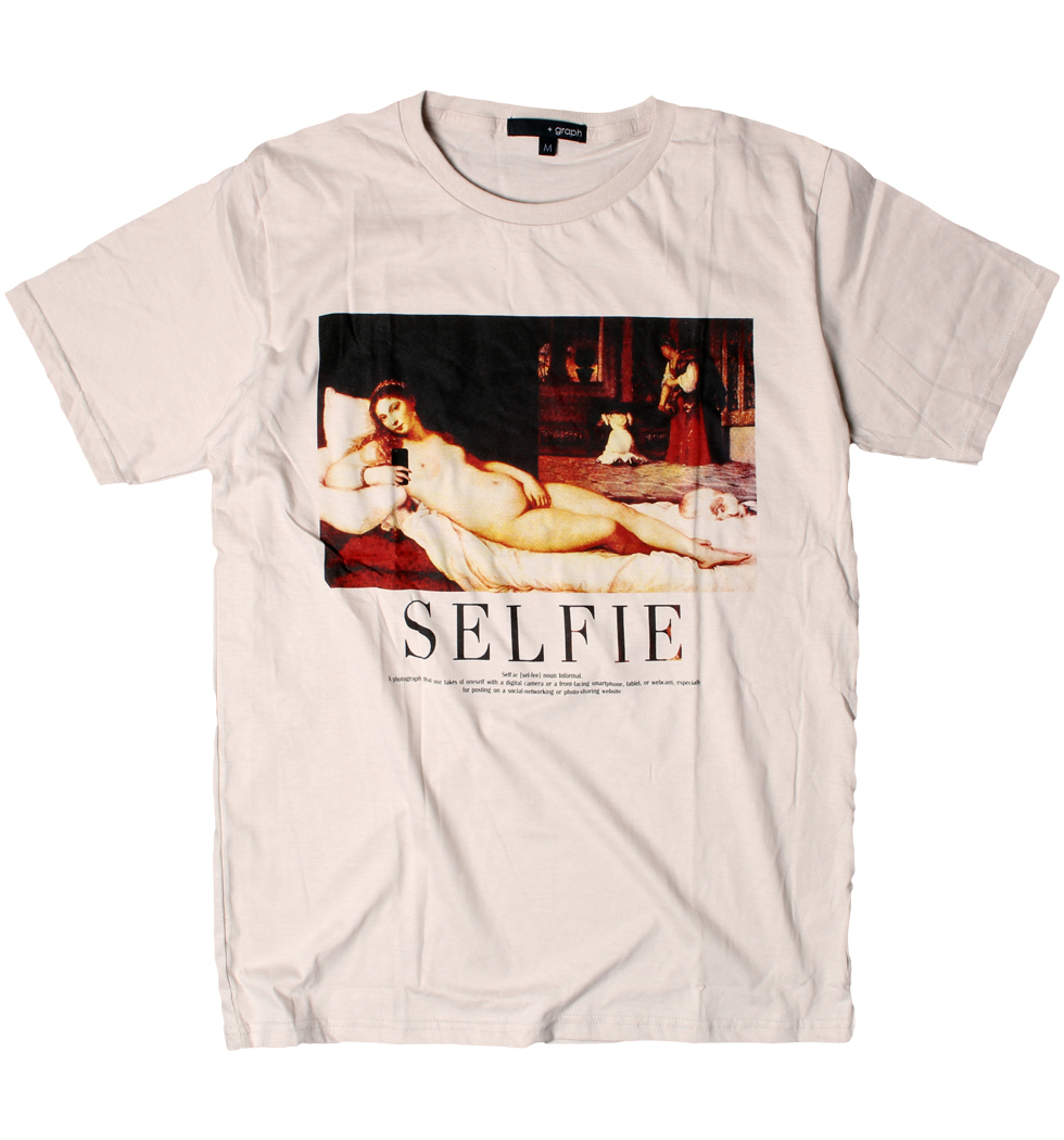 プリントTシャツ ウルビーノのヴィーナス Selfie メンズ/レディース/半袖/おもしろ/おしゃれ grt-0019-c1