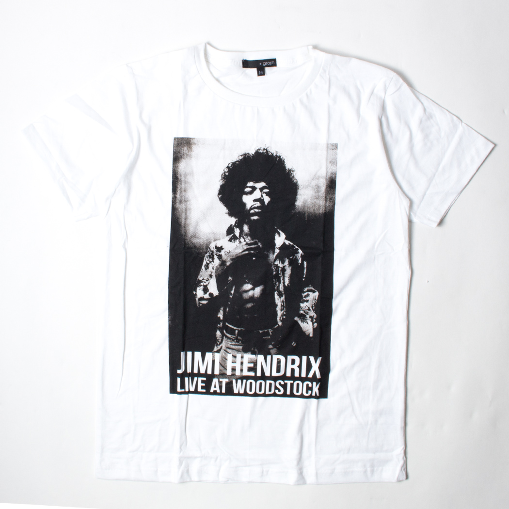 プリントTシャツ Jimi Hendrix Live At Woodstock メンズ/レディース/半袖/おもしろ/おしゃれ/yy2 grt-0031