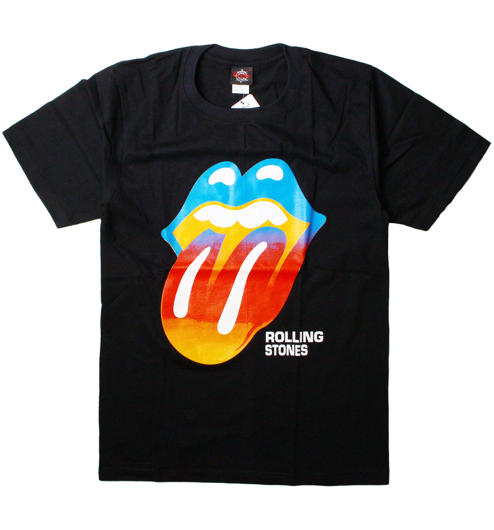 ロックTシャツ The Rolling Stones ザ ローリング ストーンズ Lips & Tongue 虹色唇 ベロ gts-0243
