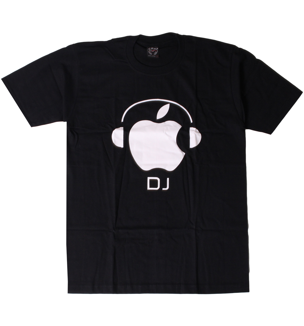 プリントTシャツ アップルDJ メンズ/レディース/半袖/おもしろ/おしゃれ hdt-0006(hea-)