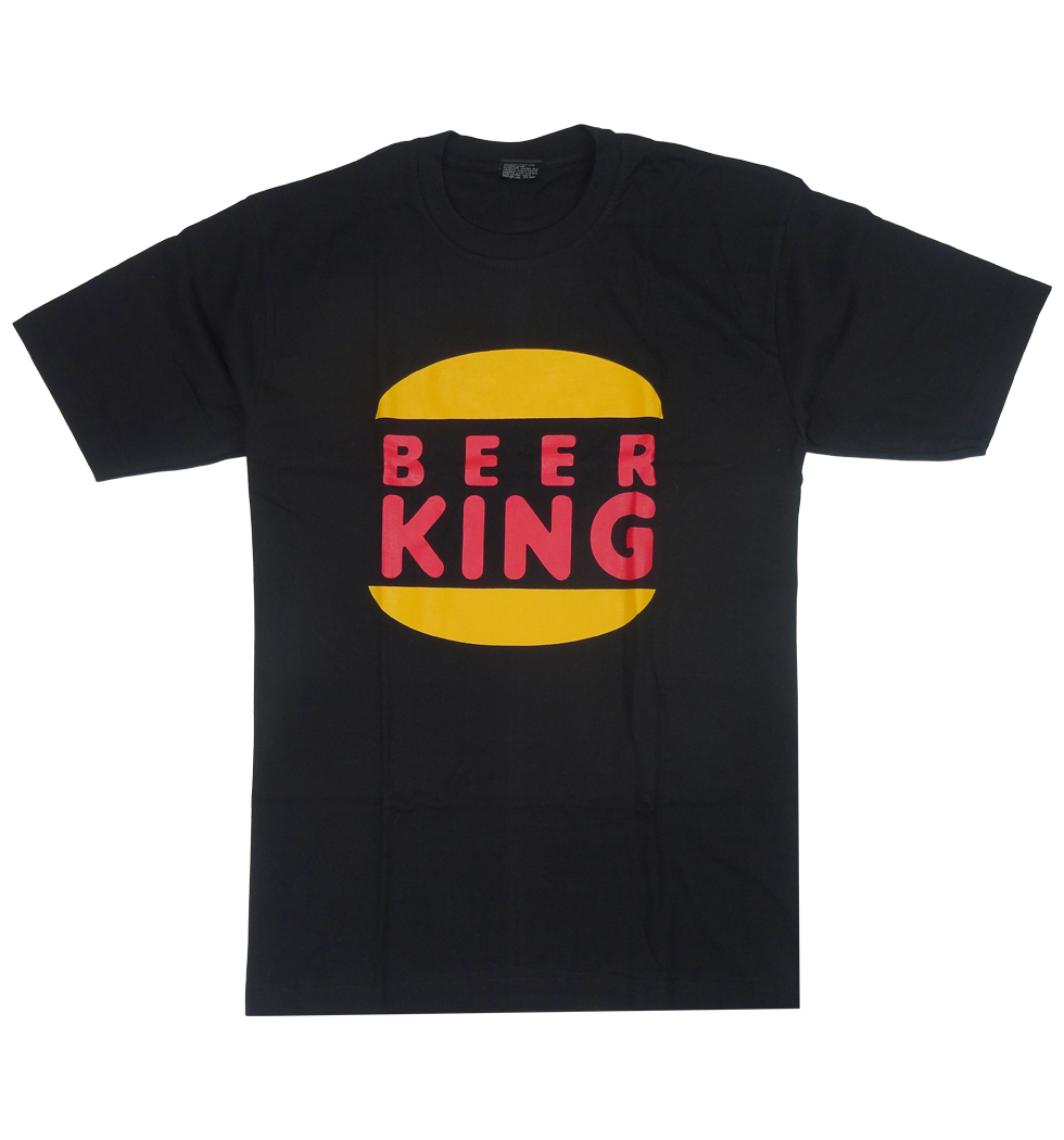 プリントTシャツ BEER KING メンズ/レディース/半袖/おもしろ/おしゃれ hdt-0024(hea-)