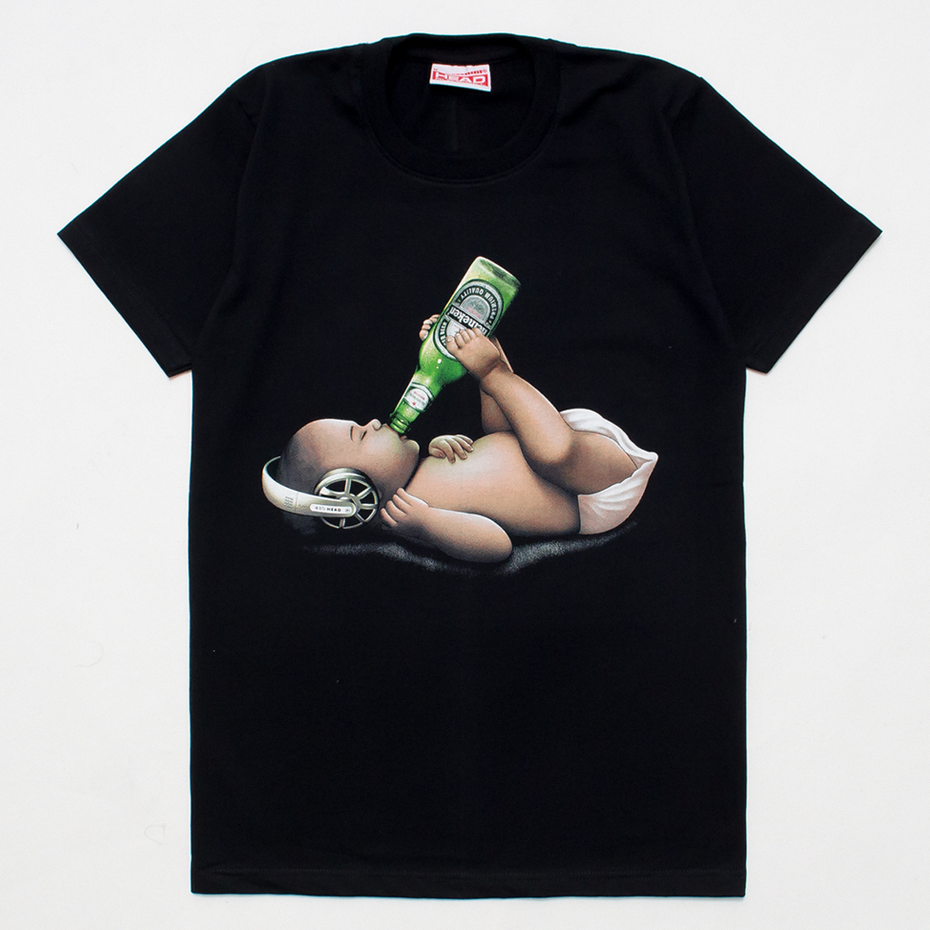 デザインTシャツ 赤ちゃん ドリンク メンズ/レディース/半袖/おもしろ/おしゃれ hrt-0047(hea-)
