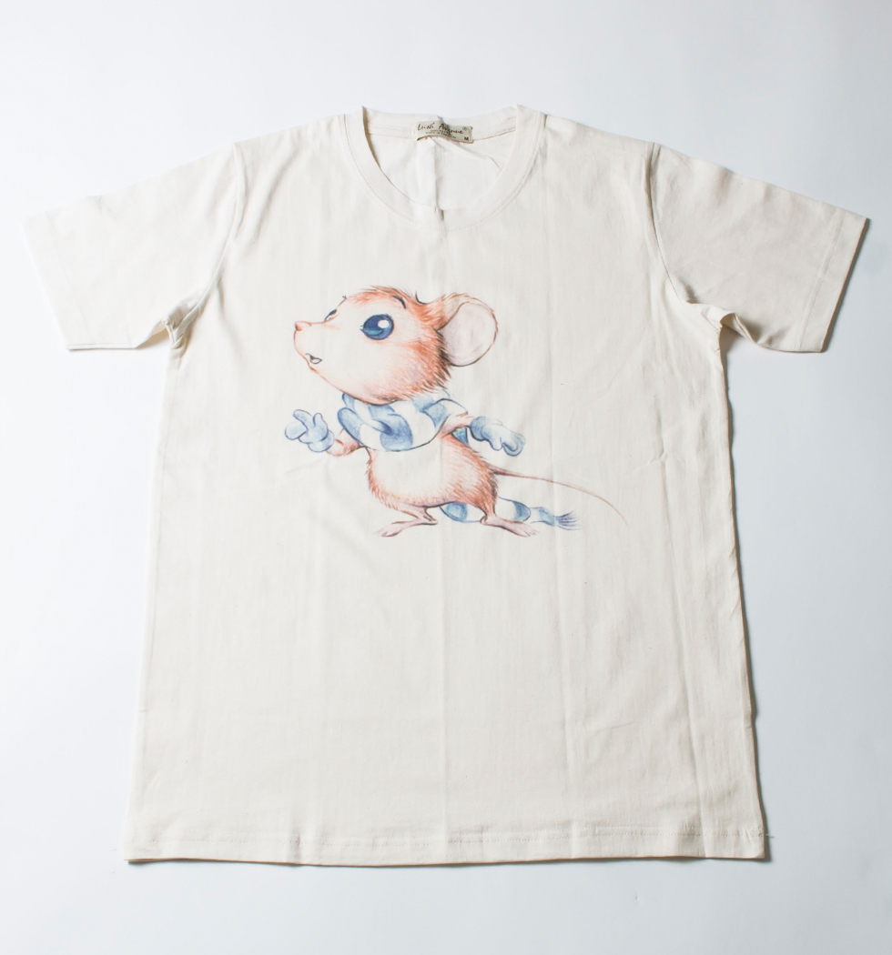 ヴィンテージ風 プリントTシャツ Rat ネズミ メンズ/レディース/半袖/カットソー/インナー lat-0002