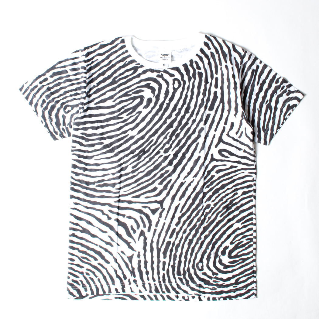 プリントTシャツ 指紋柄 メンズ/レディース/半袖/おもしろ/おしゃれ nki-0027