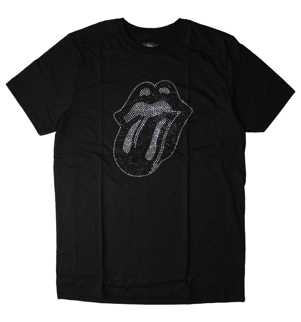 ラインストーン ロックTシャツ The Rolling Stones ザ ローリング ストーンズ 唇ロゴ tongue モノクロ rst-0014 |  アパレルの卸・仕入れならBKKアリババ