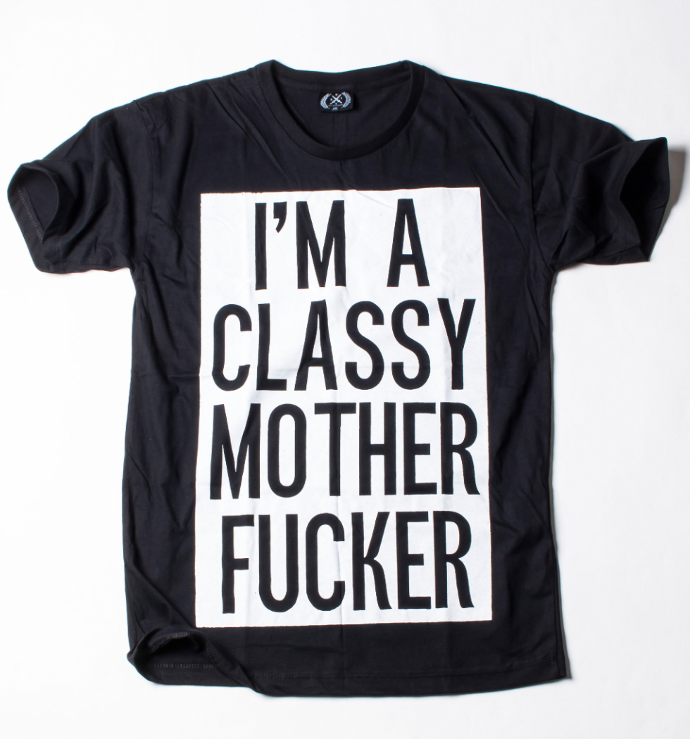 Ryll プリントTシャツ I'M A CLASSY MOTHER FUCKER カットソー/トップス/インナー/夏  ryt-0016