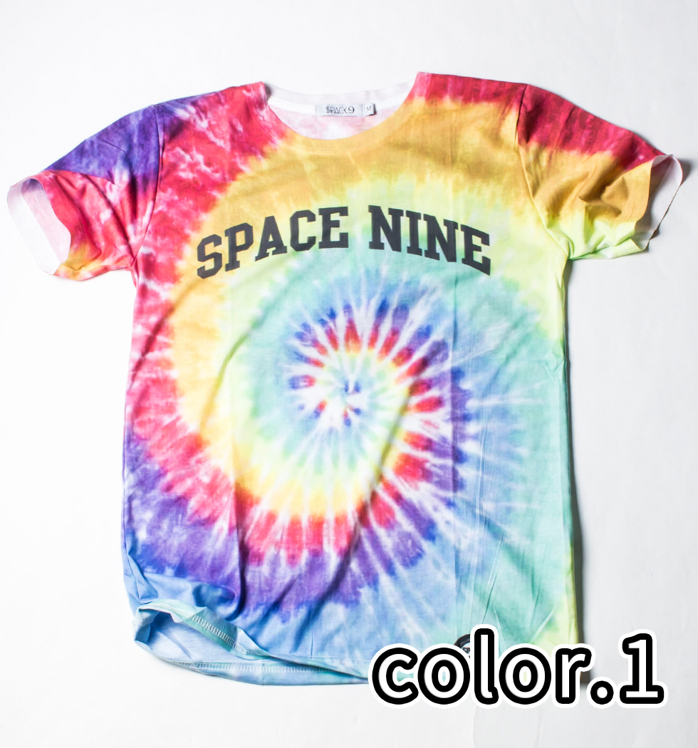 Space9 Tシャツ タイダイ 番号 カットソー/トップス/インナー/グラフィック/夏/夏物  spt-0007
