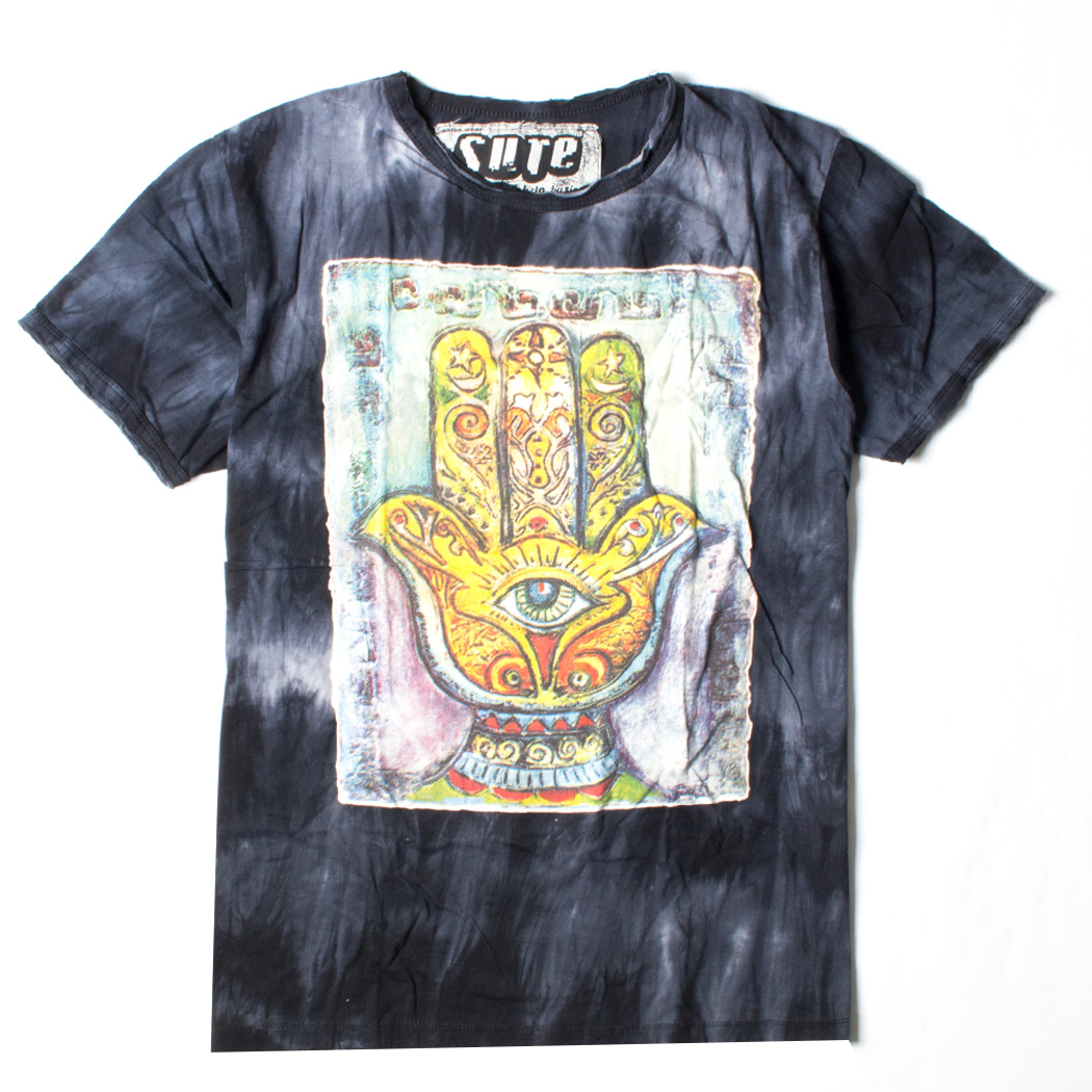 タイダイ エスニック デザインTシャツ ファティマの手 2 srt-0030