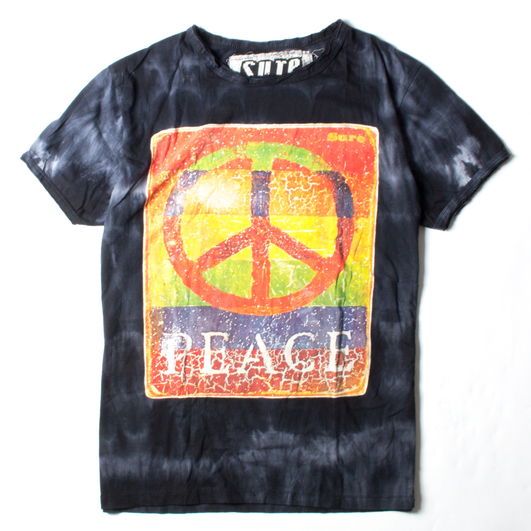 タイダイ エスニック デザインTシャツ Peace srt-0041