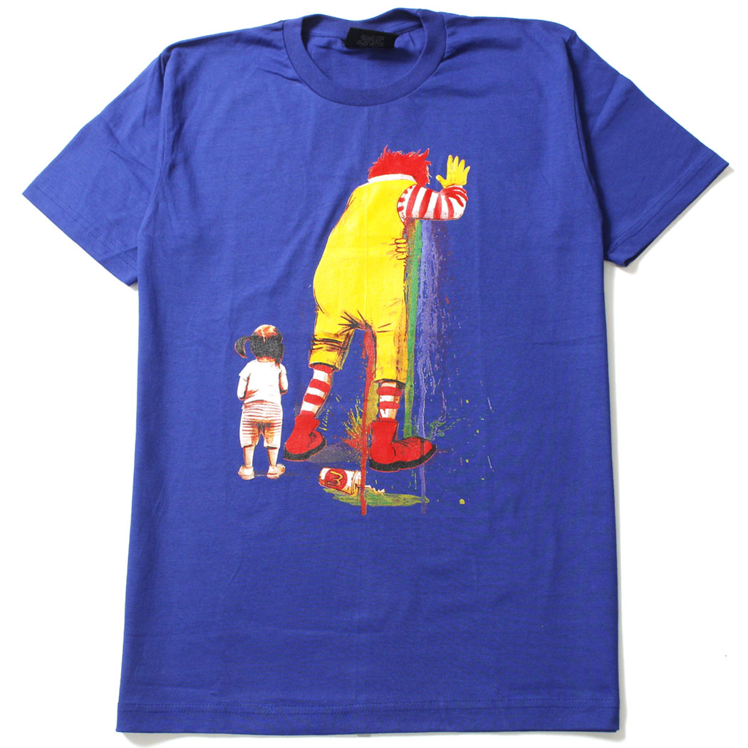 デザインTシャツ Rainbow Puke マク ピエロ メンズ/レディース/半袖/おもしろ/おしゃれ udt-0053 (unf-)