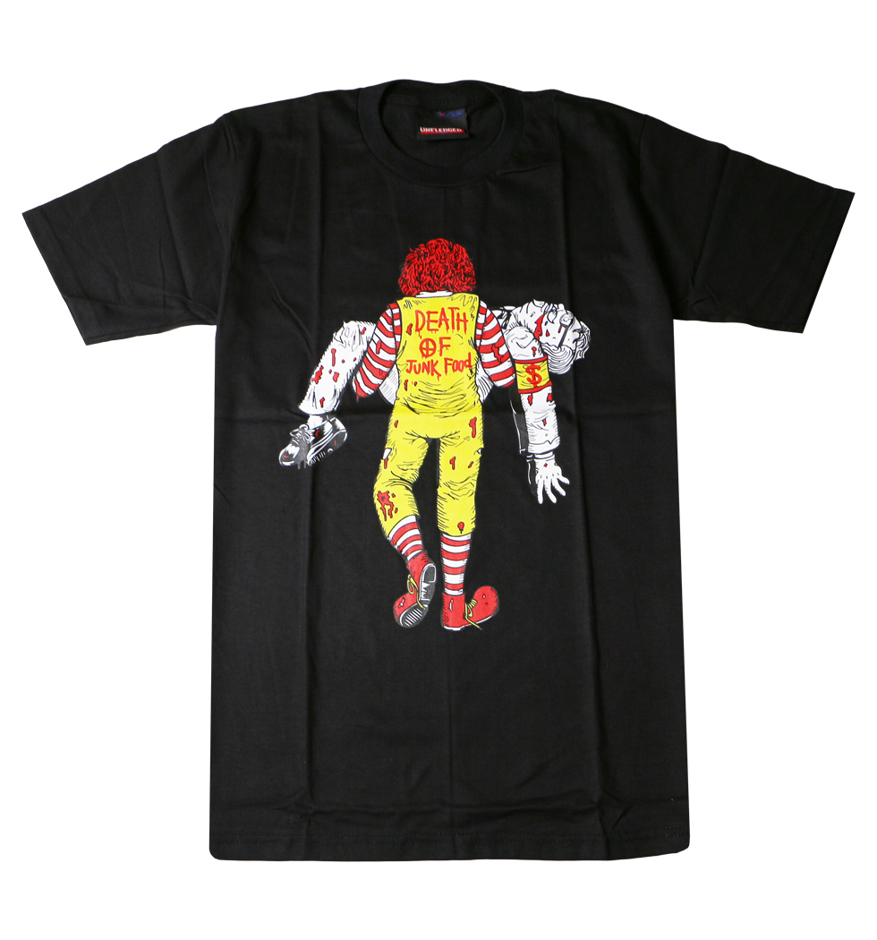 プリントTシャツ Death of Junk Food マクとケン メンズ/レディース/半袖/おもしろ/おしゃれ/ハロウィン urt-0011(unf-)