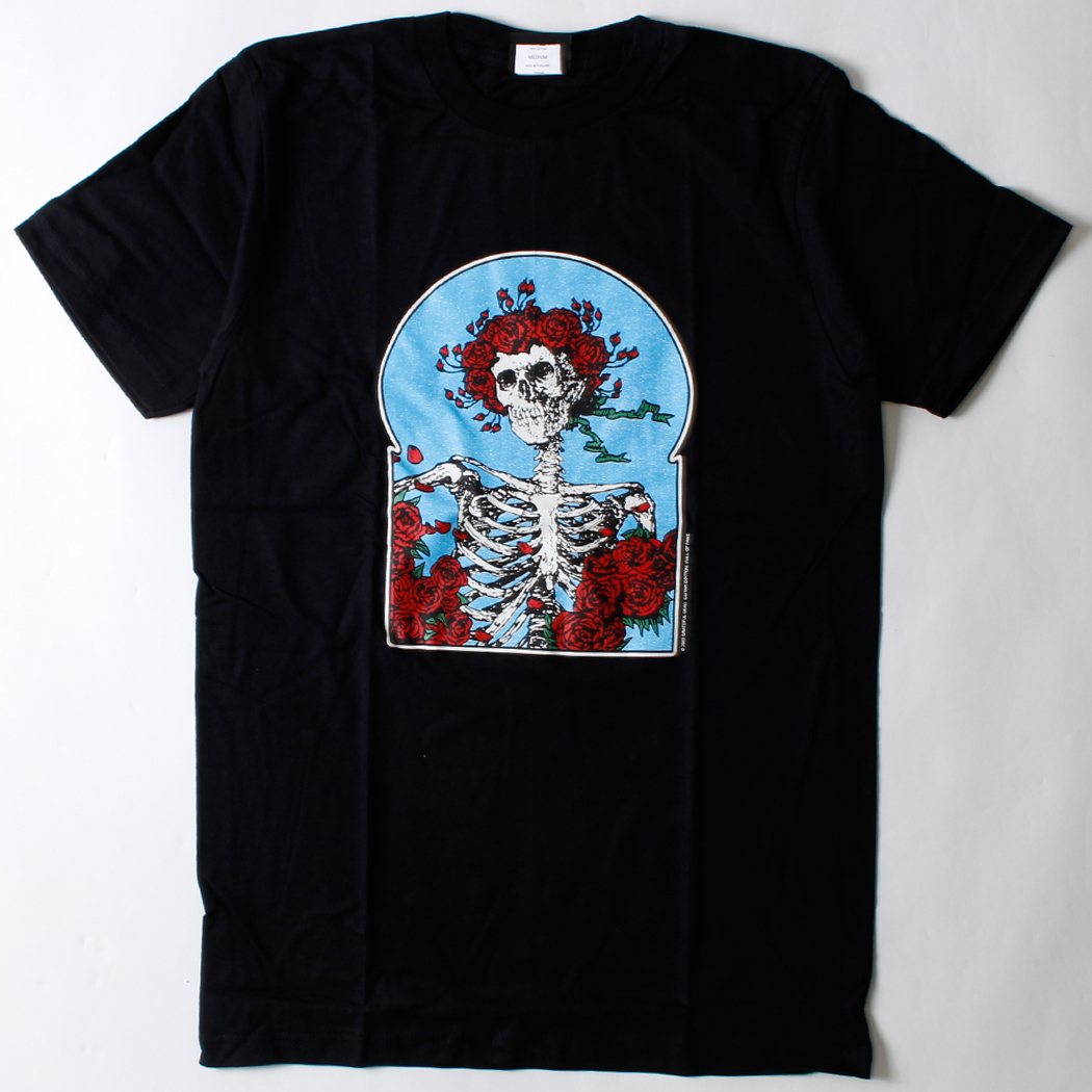 ロックTシャツ Grateful Dead グレイトフル デッド 薔薇骸骨 wft-0125