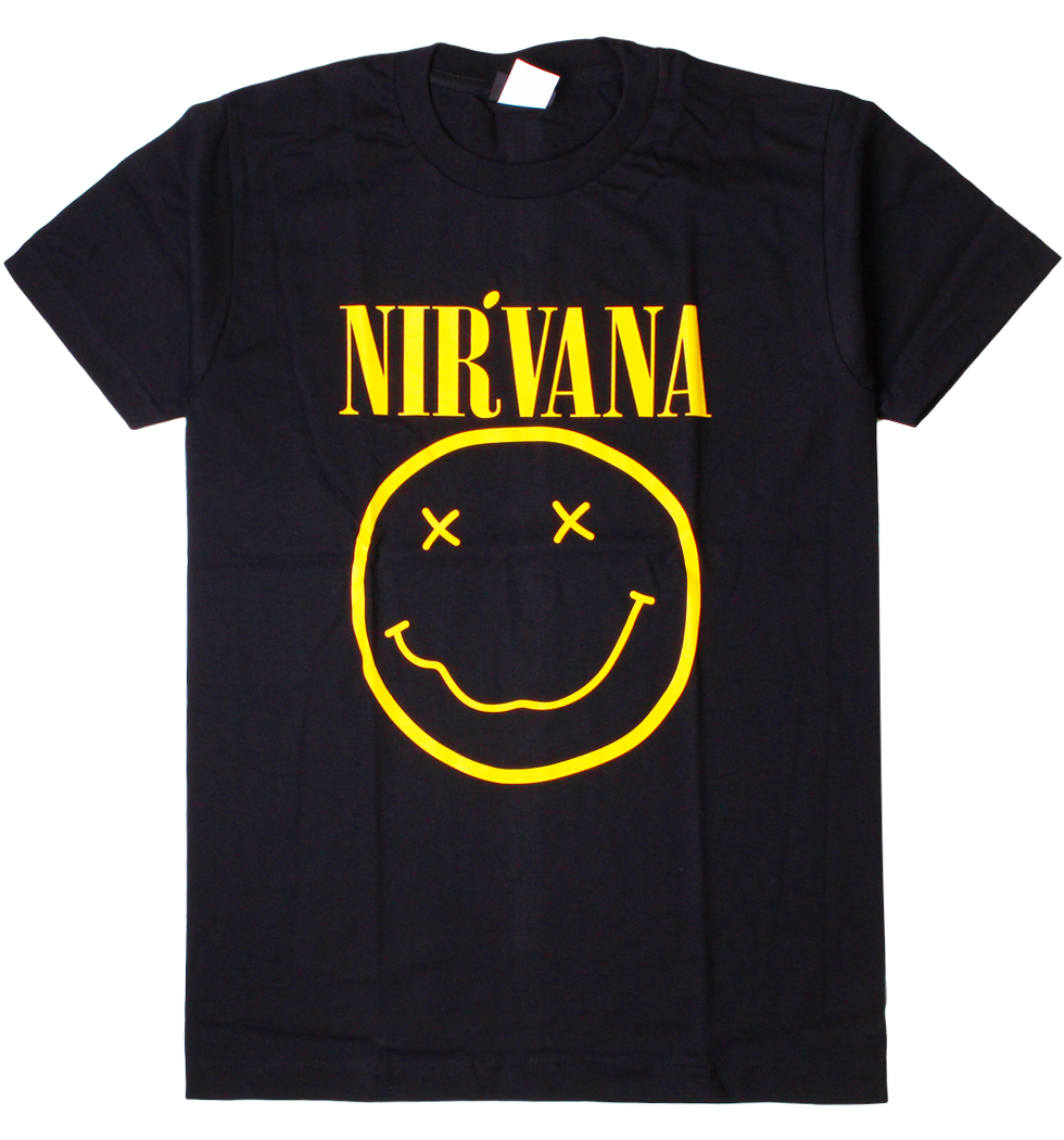 ロックTシャツ Nirvana ニルヴァーナ ニコちゃん Smiley Face wft-0227