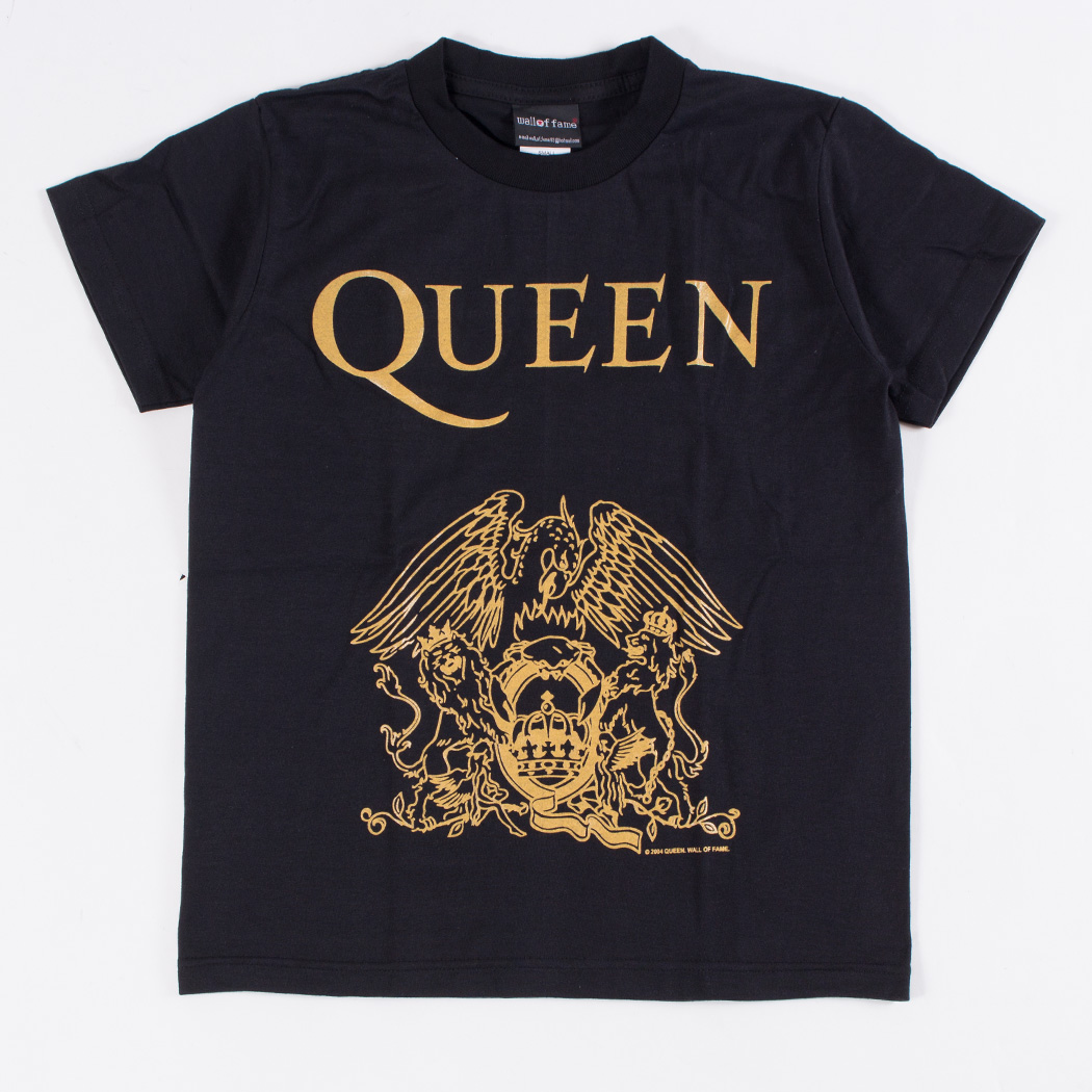 ロックTシャツ Queen クイーン 金ロゴ wft-0290