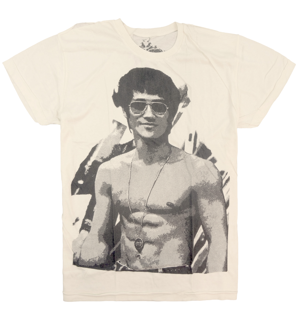 裏生地デザイン プリントTシャツ Bruce Lee ブルース リー サングラス メンズ/レディース/半袖/おもしろ wrk-0023