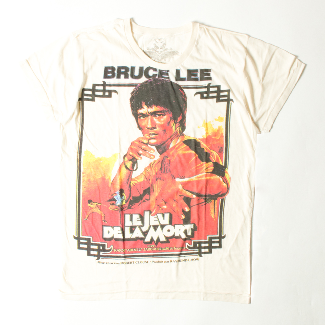 裏生地デザイン プリントTシャツ Bruce Lee ブルース リー Le Jeu de la mort 死亡遊戯 wrk-0035