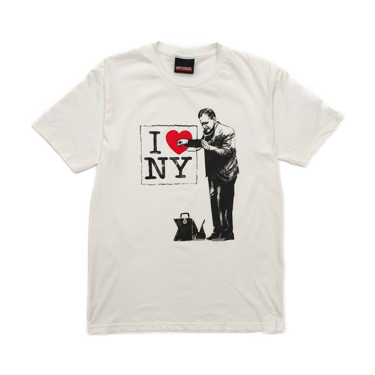 デザインTシャツ I LOVE NY バンクシー メンズ/レディース/半袖/おもしろ/おしゃれ udt-0067 (unf-)